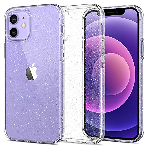 Spigen Liquid Crystal Glitter Hülle Kompatibel mit iPhone 12 Pro und Kompatibel mit iPhone 12 -Crystal Quartz