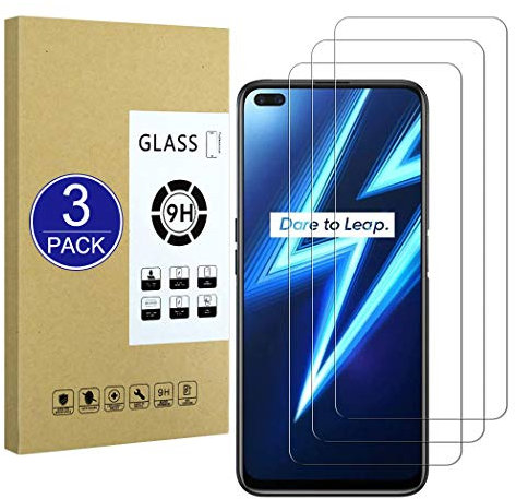 X-Dision [3 Piezas Compatible con Protector de Pantalla OPPO Realme 6 Pro,Película Protectora 2.5D[Dureza 9H,Compatible con Estuches,A Prueba Roturas] Premium Película Vidrio Templado