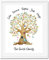Personalised Family Tree Watercolour Premium Print Picture A5, A4 & Framed Options