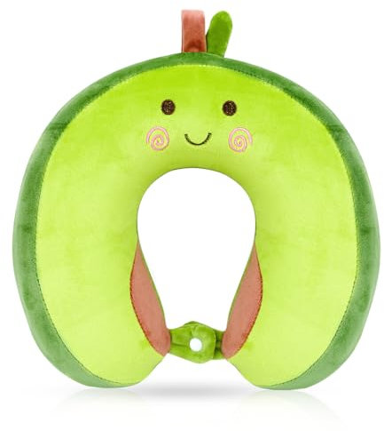 Wishstar Reisekissen Avocado, Kinder Nackenkissen, Cartoon U-förmiges, Memory Schaum Nackenkissen, Stützkissen für Auto Zug Büro Heim Flugzeug für Reisen