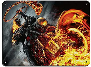 Blechschild, Motiv: Ghost Rider Johnny Blaze Nicolas Cage Movie Classics 8, Vintage, Metall, für Kneipen, Clubs, Cafés, Bars, Zuhause, Wanddekoration, Poster, 30 x 40 cm