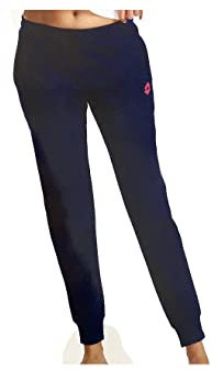 Lotto Pantalone Felpa Donna in Cotone Elasticizzato, Sportivo Pantalone Felpa Donna (XL, Nero)