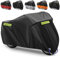 Funda para Moto Cubierta de la Moto Funda Protector para Moto Impermeable Funda para Moto 210D Tela Oxford Cubierta Protector Impermeable al Aire Libre contra Lluvia-245X105X125cm(Reflectante Negro)