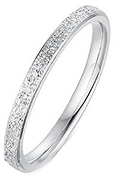 Dsnyu Silber Stapelbare Ringe Titan 2MM Poliert Edelstahl Eheringe Comfort Fit für Frauen Männer 45 (14.3)