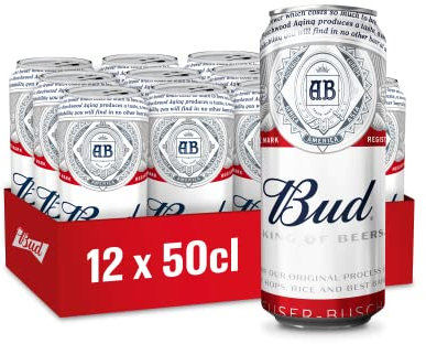 Bud Bière Pack 12 Canettes 50cl, 500 milliliters