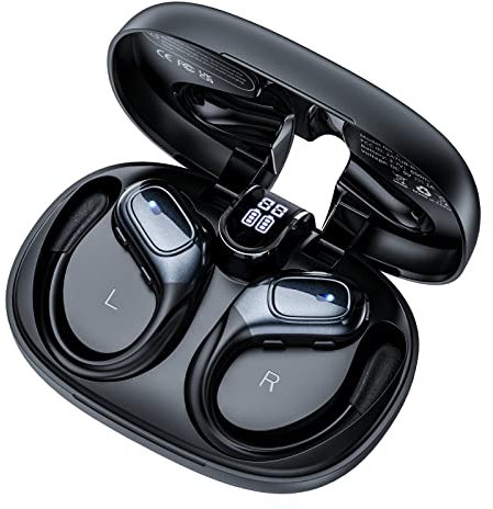 Ulfsaar Auriculares Inalambricos Deportivos, 2023 Auriculares Bluetooth 5.3 con HiFi Estéreo y Cancelacion Ruido, Cascos Inalambricos con Pantalla LED 90H de Reproducción, IP7 Impermeable