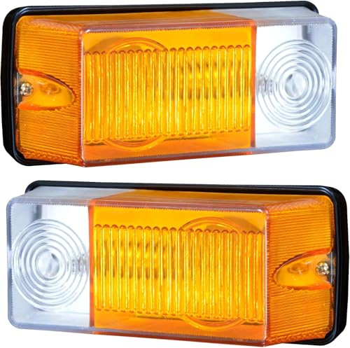 Bajato Paar Blinker-Montage-Halogen-Front-Kombinationslicht-Traktor-Kotflügelleuchten, flache Basis mit 12-V-Glühlampen, geeignet für Traktoren der Zetor UR1-Serie
