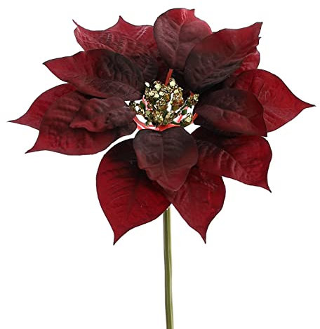 10 Stück künstliche Weihnachtssterne Blumen, künstliche rote Weihnachtssterne Blumensträuße Weihnachten Seidenblumen Sträucher künstliche Blumen dekorative Ornament, B