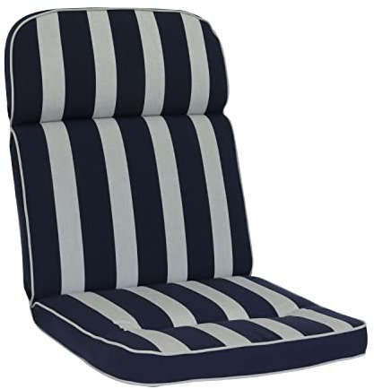 KETTtex Auflage Mittellehner Blau-gestreift I Gartenstuhl Polster 110x50x7cm I KTH3 Sitzauflage weich & robust I atmungsaktive Stuhlauflage I UV-beständiges Sitzkissen I Dessin 8521