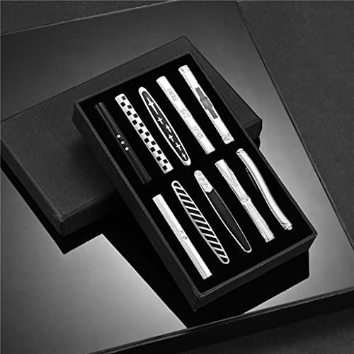 TONZN N/A 10er-Pack Krawattenklammer-Set mit Geschenkbox Hochzeitsgast Geschenke Metall Herren Hemd Manschettenknöpfe Herren Ehemann Schmuck Geschäft (Farbe: D, Größe: 10 Stück) (D 10 Stück)