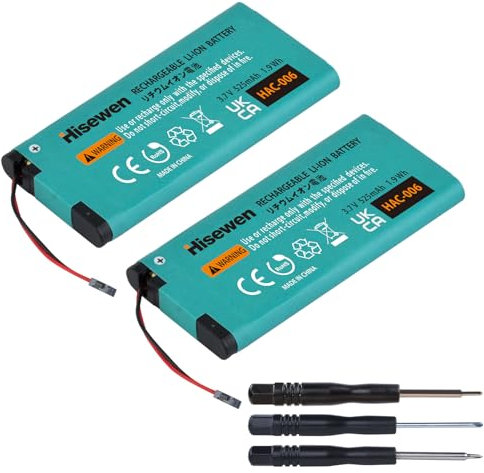 Hisewen JoyCon Battery Replacement, 2 Pack HAC-006 Battery for Nintendo Switch HAC-015 HAC-016 Joy-Con Controller