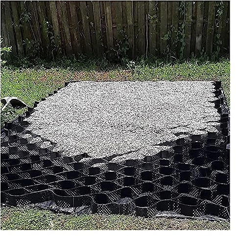 Kiesgitter Geozellen-Bodengitter, 7,5cm dick Einziehbar Kiesgitter HDPE-Geo-Gitterstabilisator, für Auffahrt, DIY, Terrasse, Schuppen, Pisten, Parken, 8000LBS Belastung ( Color : Black , Size : 2m x 1