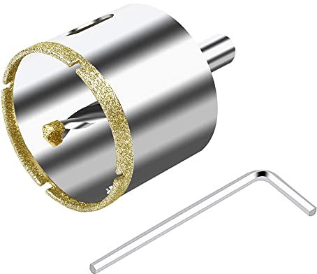 ASNOMY Sierra Perforadora de Diamante de 55 mm Con Broca de Centrado, Revestimiento de Diamante para Cristal, Corona de Perforación Hueca