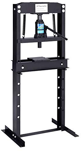 DKIEI 20 Ton Hydraulic Press, Hydraulic Floor Workshop Press, Height Adjustable, Up to 790mm Working Range, Heavy Duty Standing Press for Workshop Garage(Black)
