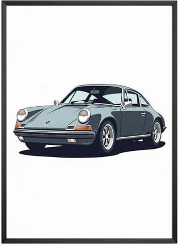MJ-Graphics - Auto-Poster Porsche 718 Oldtimer - Bild mit schönem Auto Klassiker | Wandbild Din A4 in Galerie Qualität mit extra dickem 300g Posterpapier - FineArt Kunstdruck ohne Bilderrahmen