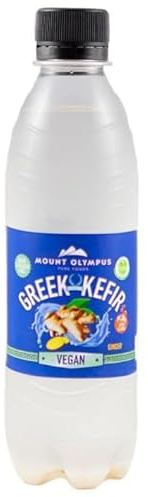 Mount Olympus Pure Foods: Ginger Vegan Water Kefir - Probiotic Drink with Natural Fizz - Gut-Health, Low-Calorie Beverage, Rich in Active Cultures, Dairy-Free, Plant-Based Formula 330ml (12 Pack)