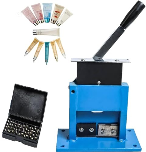 DPQYJPP Manuelle Aluminium-Laminat-Tubenversiegelung, kleine Rohrendversiegelungsmaschine, Datumsbuchstaben-Kodierer, für Kosmetik/Medizin/Lebensmittel,+Codeprinter