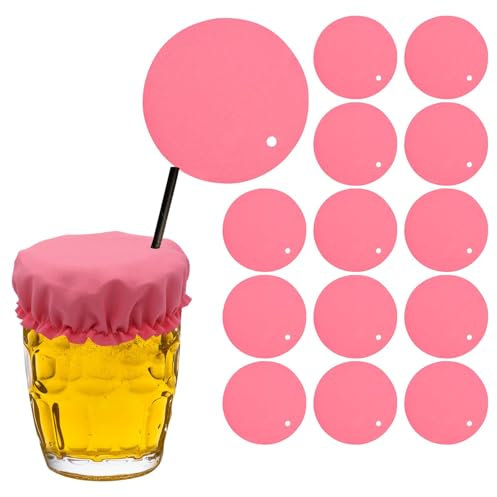 Tittaty 10PCS Drink Cover with Straw Hole, Anti Spike Drink Covers Alcohol Protection, Fits Most Cups Drink Covers for Women Men (Pink)