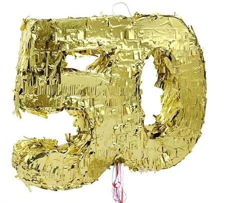 Pinata Zahl 50 Gold metallic 50. Geburtstag Party Spiel