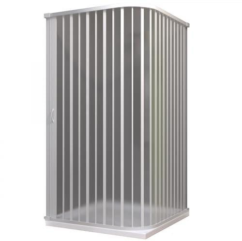 DOMUS ARREDO - Box Doccia 2 lati angolare soffietto in pvc bianco (70x120)