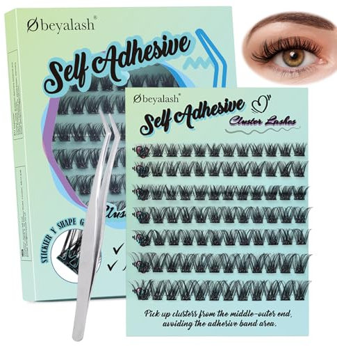Self Adhesive Ciglia Finte Ciuffetti 84pcs Kit Extension Ciglia D Curl Pre Glued Eyelashes DIY Lash Extension Kit 8-14mm Ciuffetti Ciglia Extension Ciglia Volume (Y14 D Curl 8-14mix)