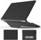 Batianda Premium PU Leder Schutzhülle für New MacBook Pro 35.6 cm 2023 2021 Release M3 M2 Chip Elegantes PU-Leder mit klappbarem Ständer, Vollschutz mit Belüftung und Anti-Rutsch-Pads, Schwarz