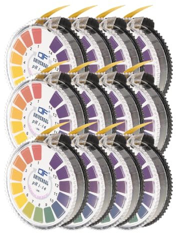 PATIKIL 5 M/Rolle Ph Test Papier Streifen Rolle 12 Rolle Ph 0 14 Voller Bereich Lackmus Ph Tester Säure Base Test Überwachung für Wasser Lebensmittel Seife Speichel
