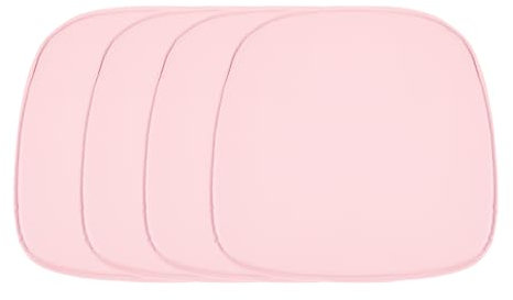 DORAFAIR 4-Pcs Stuhlkissen Sitzkissen Gefüllt Rutschfester Abnehmbarer Kissenbezug Lederkissen 40 * 40 cm Rosa