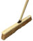 24 inch / 60cm Natural Soft Coco Sweeping Broom with Wooden Handle Soft Bristle Sweeping Brush Ideal for Indoors and Outdoors Durable Home, Garage, Patio, Yard & Garden Broom