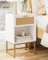 HEYZOEY Table de chevet avec tiroirs - Table de chevet en bois rotin bohème avec espace de rangement - Table d'appoint - Table de chevet pour chambre à coucher, salon - 29 x 39 x 61,5 cm - Blanc