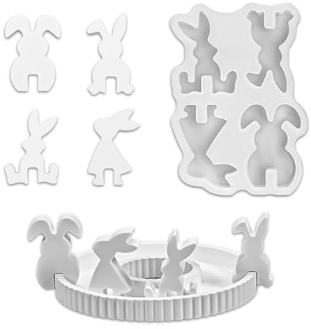 Silikonformen Gießformen Ostern Hase, Silikon Gießform Ostern, Osterhasen Silikonform Hasen Frühling, Osterhase Silikonform Oster Silikonformen DIY Deko für Kerzenhalter Handwerk (Hase)