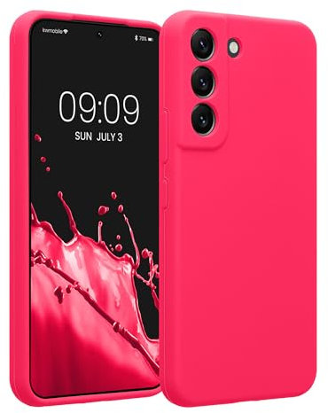 kwmobile Housse Compatible avec Samsung Galaxy S22 Coque - Housse de téléphone Protection Souple en TPU Silicone - Rose Fluo