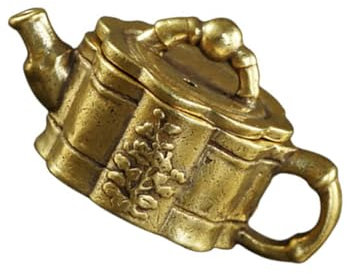 VINTORKY Mini Copper Pot Ornaments Small Kettle Decor for Home Antique Style Teapot Desktop Decor Copper Material Elegant Table Decorations for Living