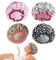 Duschhaube Damen 4 Stück Shower Cap Wasserdicht und Wiederverwendbar Duschhauben mit Gummiband,Doppellagiges Gewebe,für Mädchen und Frauen (Schwarze Punkte,Rosa Punkte,Leopardenmuster,Zebramuster)