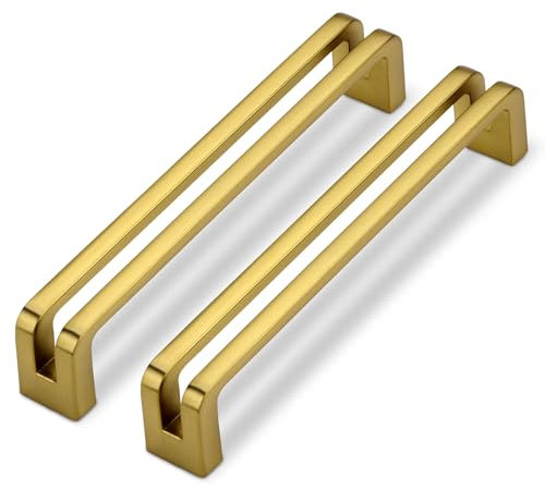 SYZOW 6 Pieza Manijas de armarios de cocina de Doradas, manijas de muebles de cocina de Doradas 160mm, manijas de cajones de muebles