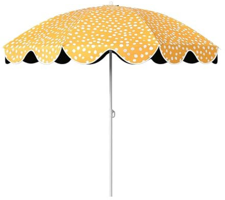 LYMGRZ Sombrilla de jardín de 1,5 m, con protección UPF 50+, toldo portátil de poliéster, Varillas de Fibra de Vidrio y Poste de Acero Ajustable para Exteriores, Playa, balcón, Piscina.