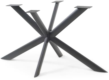 [en.casa] Tischgestell Svallersun Metall ovales Profil Tischfuß für Esstisch Schreibtisch 140 x 78 x 71,5 cm Tischkufen Spider Schwarz