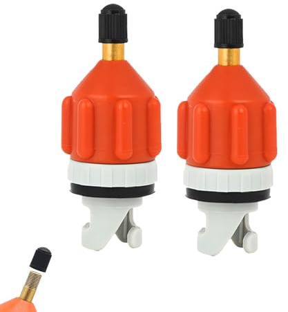 NISHIOBTLA 2 Pezzi Adattatore per Valvola Gommone, Valvole per Gommone Connettore Adattatore per Tubo, Adattatore Pompa, Raccordi per Valvole per Paddleboard, Gommoni e Kayak (Arancione)