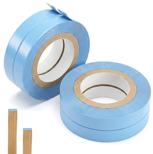 RAHHLIZS 4pc Tape Extensions Kleber Invisible Tape Kleber Extensions Doppelseitiges Klebeband Wasserdicht Schweißfest langanhaltendes Hair Extension Ersatztape Rolle für Perücken Haarverlängerungen