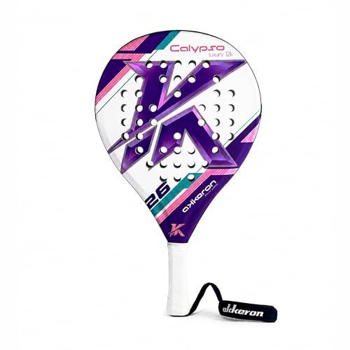 Akkeron Calypso 26 Luxury 12k, Pala de Pádel, Carbono 12k Impact, Control, Intermedio-Avanzado, Blanco y Negro