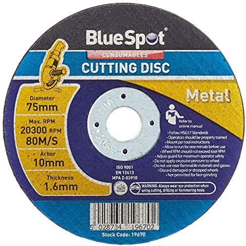 Blue Spot 19670 Disque à tronçonner pour métal Noir 75 mm