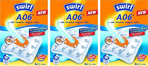 12 Original SWIRL A06 Staubsaugerbeutel passend für Electrolux E 51