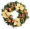 WeRChristmas Pre-Lit Decorated Wreath Christmas Decoration Illuminated with 20 Warm White LED Lights, 60 cm - Copper/Gold