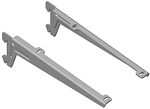 Element System WINKEL-TRÄGER - Formschöner Abschluss der Regalseite zur Auflage von Holzböden - 180 mm, Stahl, Weißaluminium, 2 Stk.