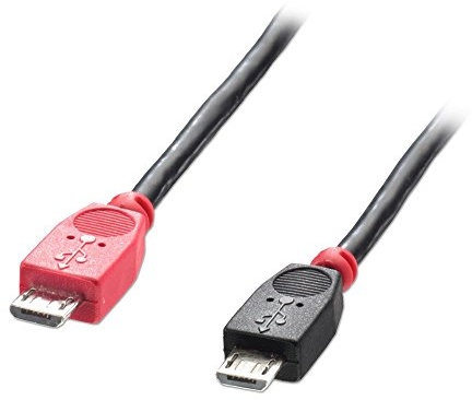 LINDY Câble USB 2.0 Micro-B vers Micro-B OTG, 0,5m, Noir
