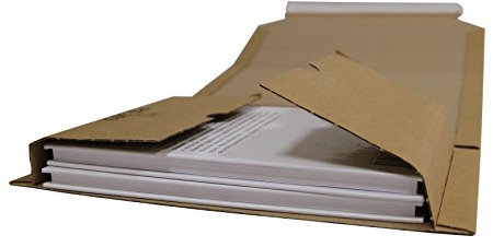 Packsmart 305 - Universal Wickelverpackungen für DIN A4 aus Wellpappe Karton Gr. 302x215x20-75mm (100 Stk.)