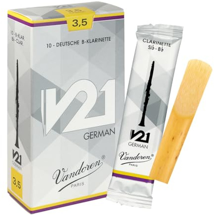 Vandoren CR8635 V21 German Klarinetten Blätter, 10 Einheiten, Stärke 3,5