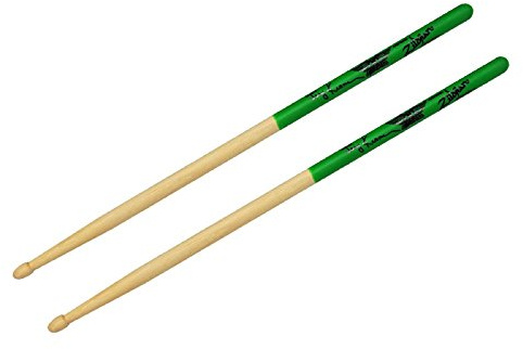 Zildjian Artist Series Hickory Drumsticks - Joey Kramer - Wood Tip - Green DIP