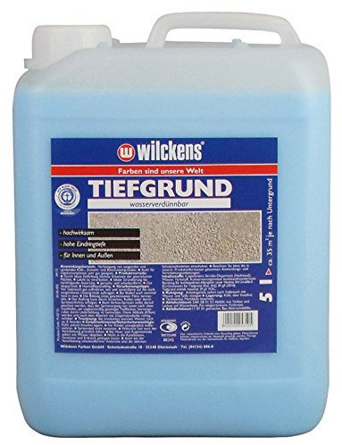 Wilckens Tiefgrund für den Innen- und Außenbereich inkl. 4x 5m Abdeckfolie (Tiefgrund 5 Liter)