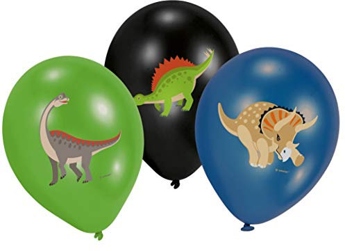 Amscan 9903988 - Latexballons Happy Dinosaurier, 6 Stück, Luftballons